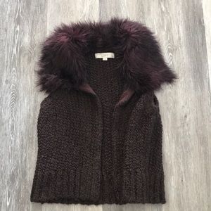 Women’s Loft Burgundy Faux Fur Vest